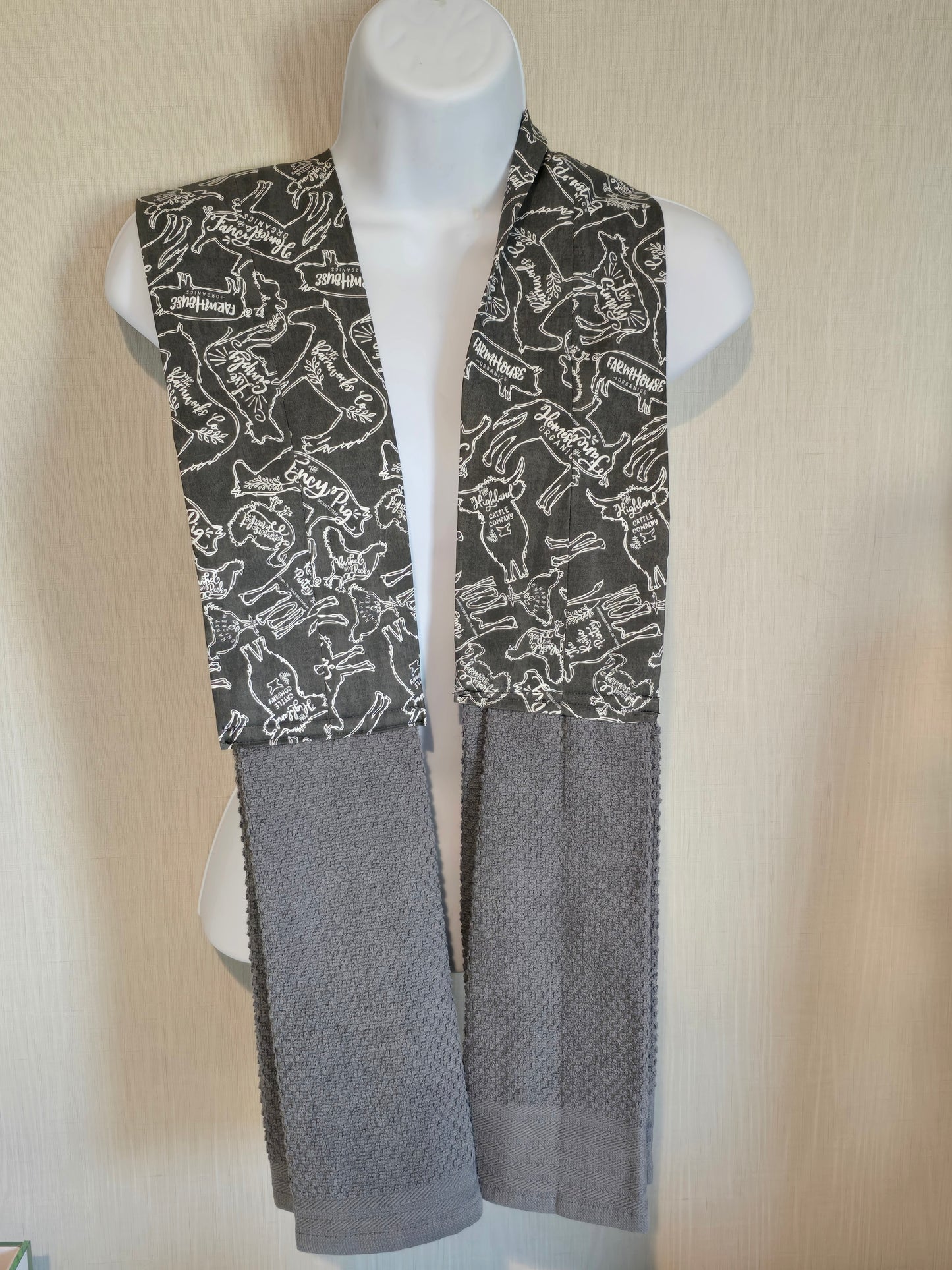 Kitchen Scarf / Boa - Farm Life Gray / Gray