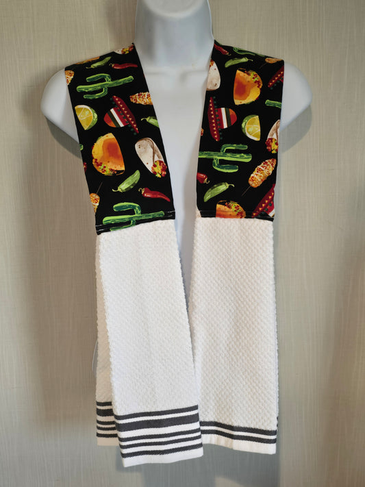 Kitchen Scarf / Boa - Taco Black / White