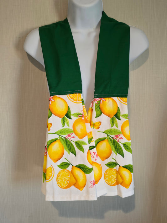 Kitchen Scarf / Boa - Green / Lemons