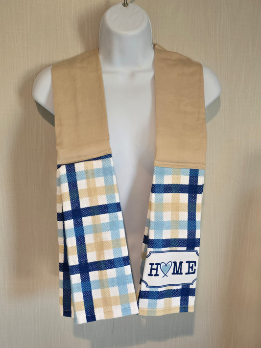 Kitchen Scarf / Boa - Beige / Plaid Home