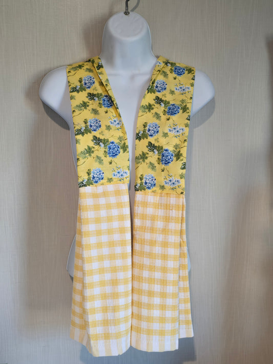 Kitchen Scarf / Boa - Yellow Floral / Yellow Checkered